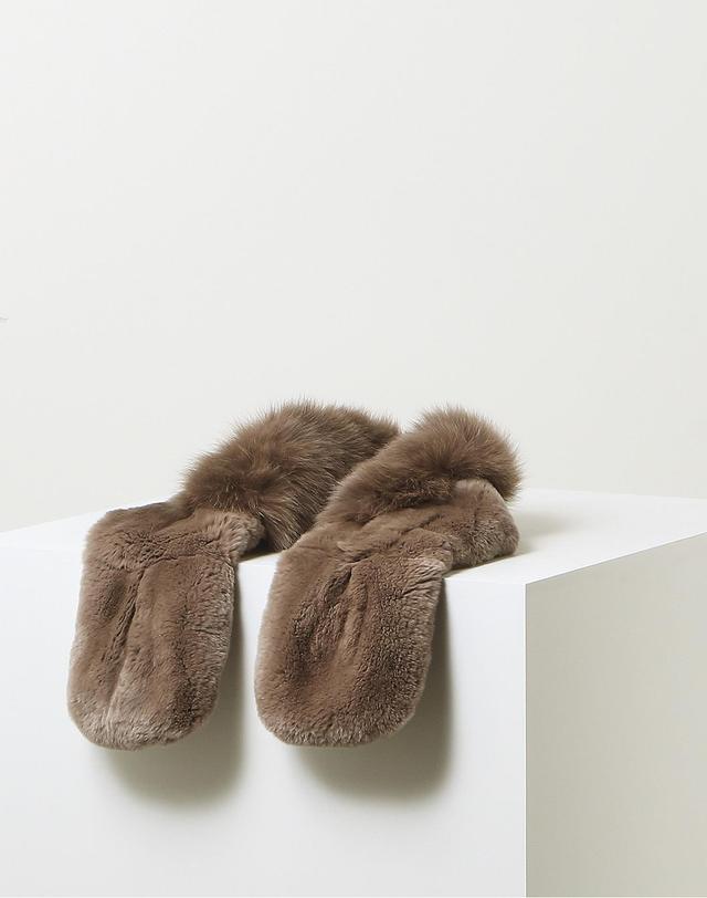 닥스 액세서리 [DAKS MUFFLER][DAKS FUR]여성 브라운 와이드 폭스퍼 머플러 진한 브라운 상세