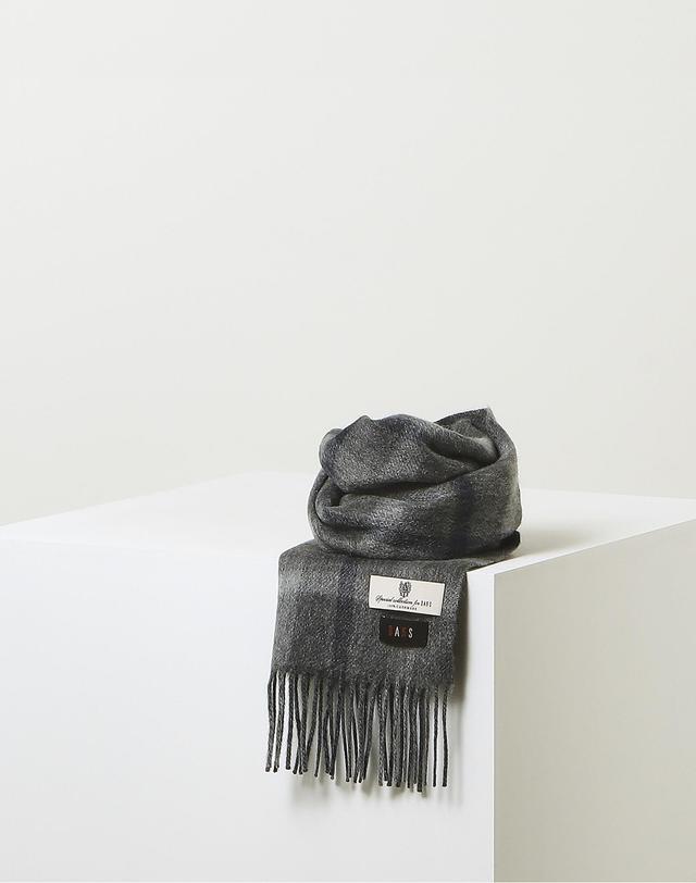 닥스 액세서리 [DAKS MUFFLER][캐시미어100][BASIC] 남녀공용 라이트그레이 체크 캐시미어100% 양면 머플러 상세