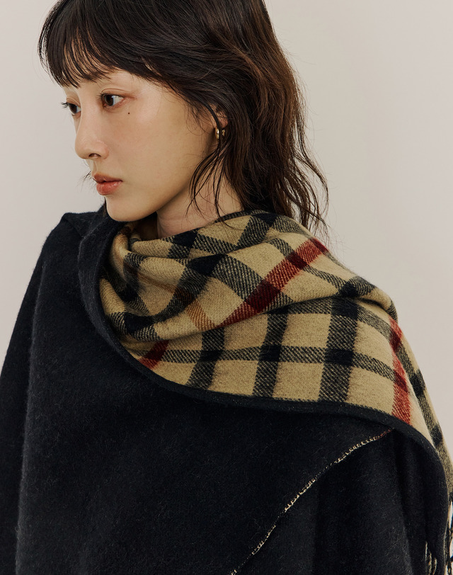 닥스 액세서리 [숄가디건][선물BEST]블랙 단색 울캐시미어혼방 숄 상세