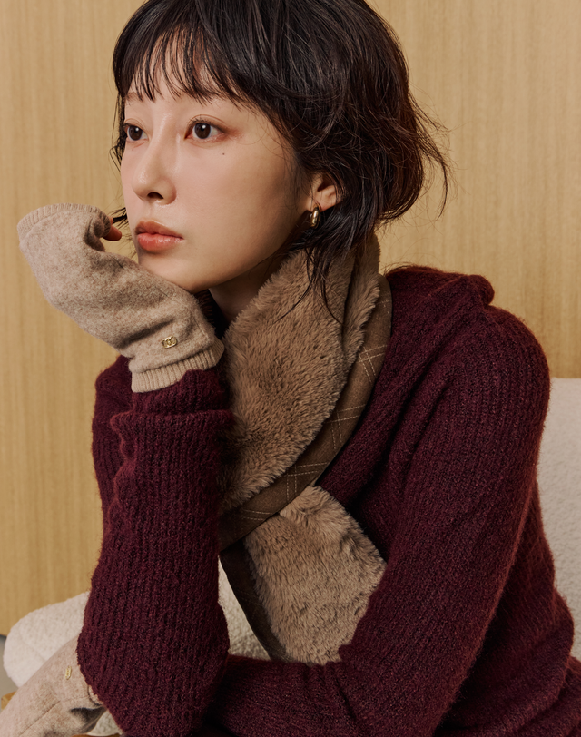 닥스 액세서리 베이지 DD로고 머플러