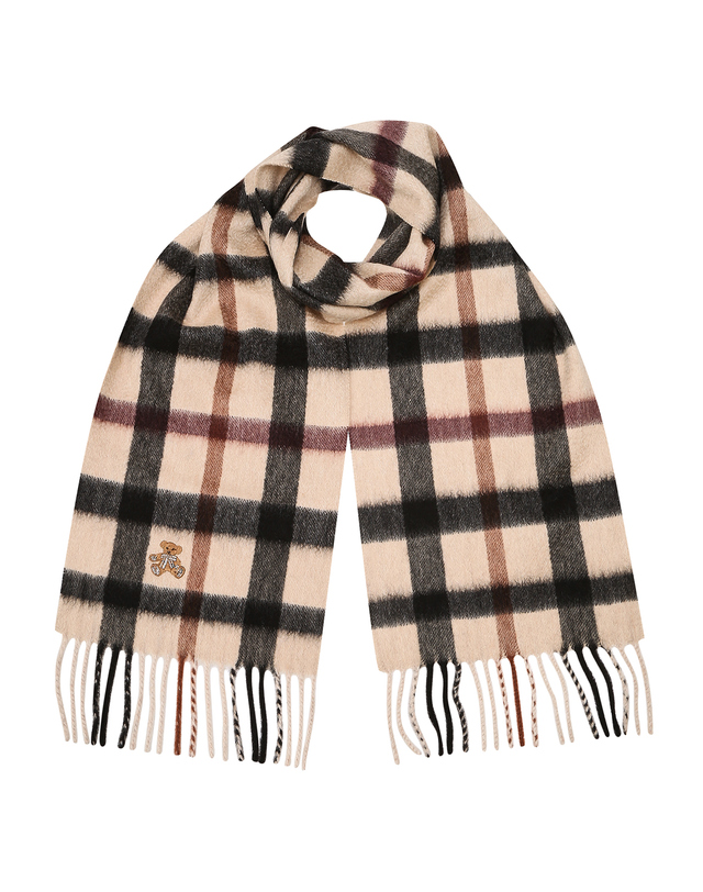 닥스 액세서리 [DAKS MUFFLER][캐시미어100] 남녀공용 체크 닥스베어 캐시미어100% 머플러 브라운 상세