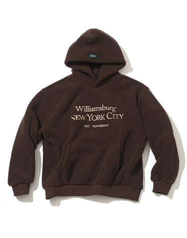 Classic Logo Boa Fleece Hoodie_Dark Brown