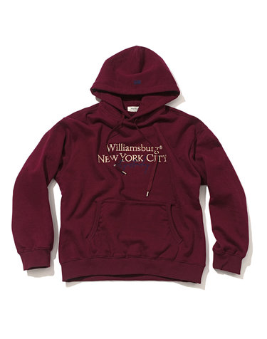 Lettering Logo Brushed Hoodie_Wine