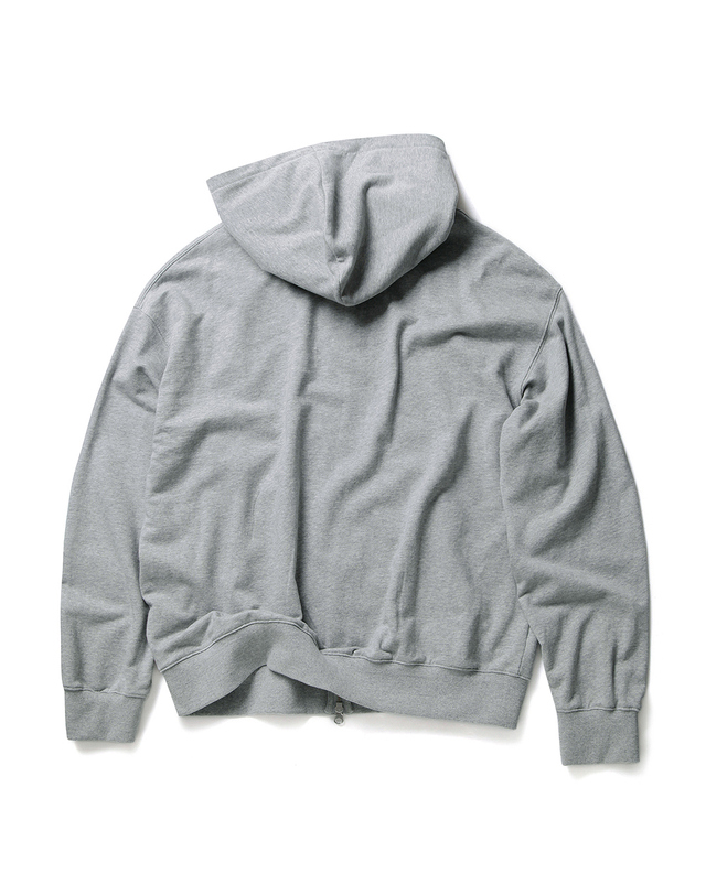 윌리엄스버그 뉴욕시티 Classic Logo Light Hood Full zip-up_Melange Grey 그레이 착용컷