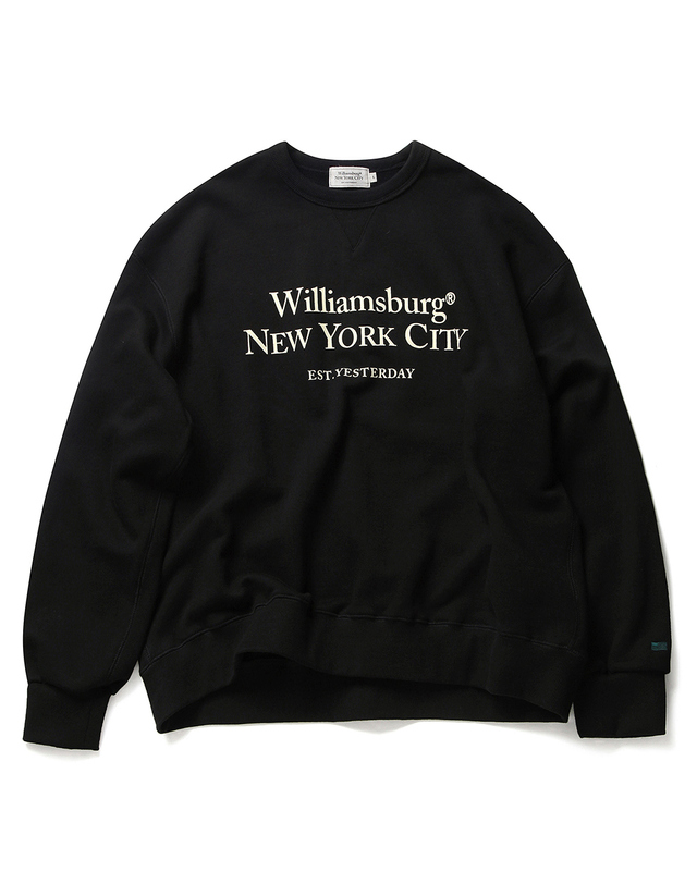 윌리엄스버그 뉴욕시티 Classic Logo Heavy Sweat Shirt_Black 블랙 착용컷