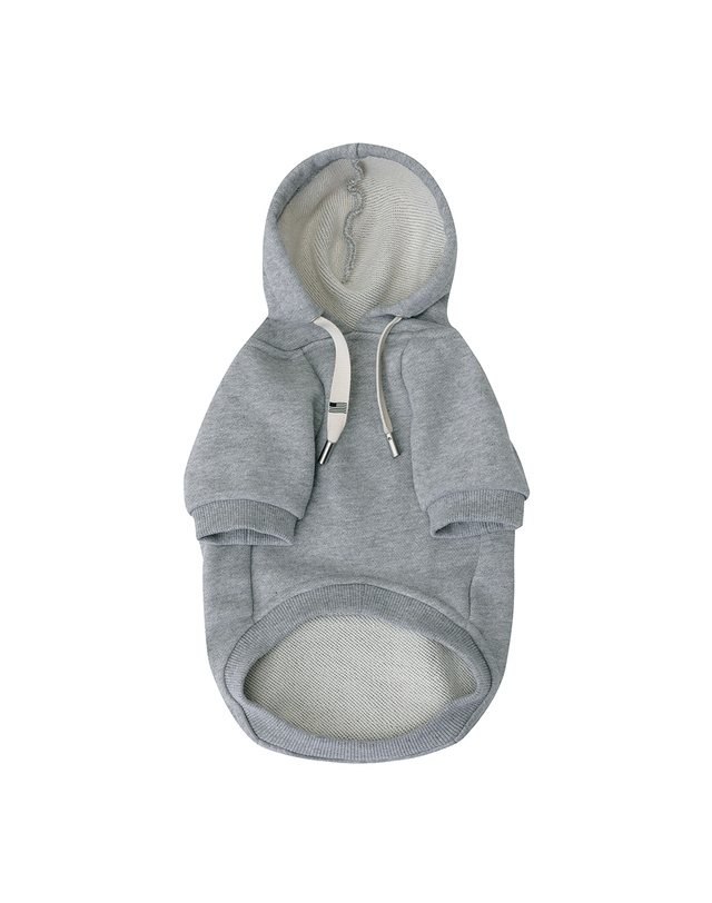 윌리엄스버그 뉴욕시티 Classic Logo Dog Hoodie_Melange Grey 그레이 착용컷
