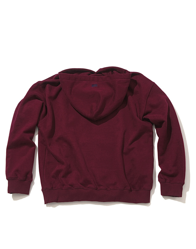 윌리엄스버그 뉴욕시티 Lettering Logo Brushed Hoodie_Wine 착용컷