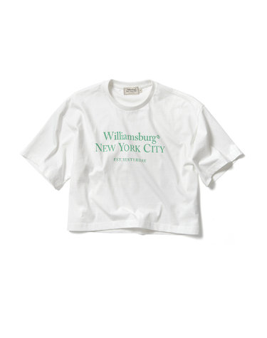 Classic Logo Crop Round T_White