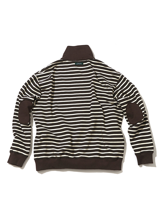 윌리엄스버그 뉴욕시티 Stripe Half zip-up Sweat Shirt_Dark Brown 브라운 착용컷