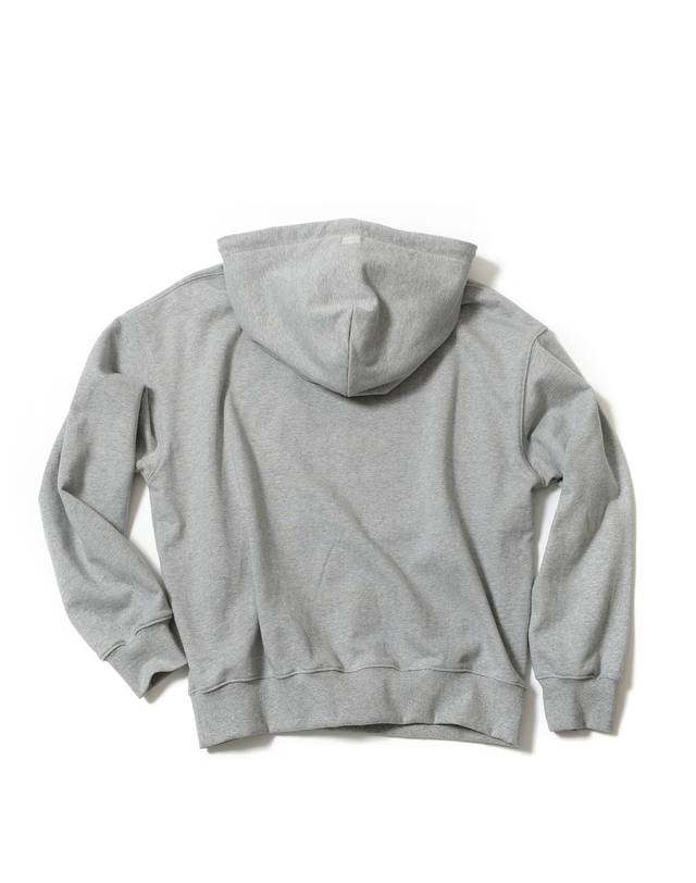 윌리엄스버그 뉴욕시티 Classic Logo Needlework Hoodie_Melange Grey 그레이 착용컷