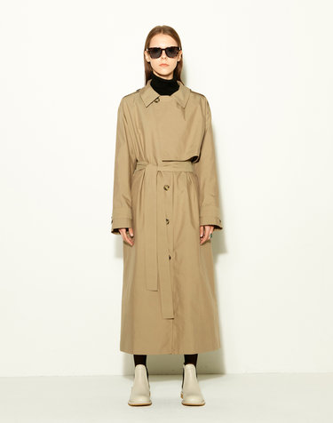 Belted single trench coat