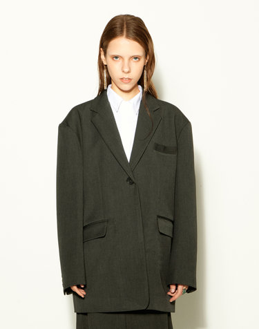 Drop shoulder oversized jacket Dark grey