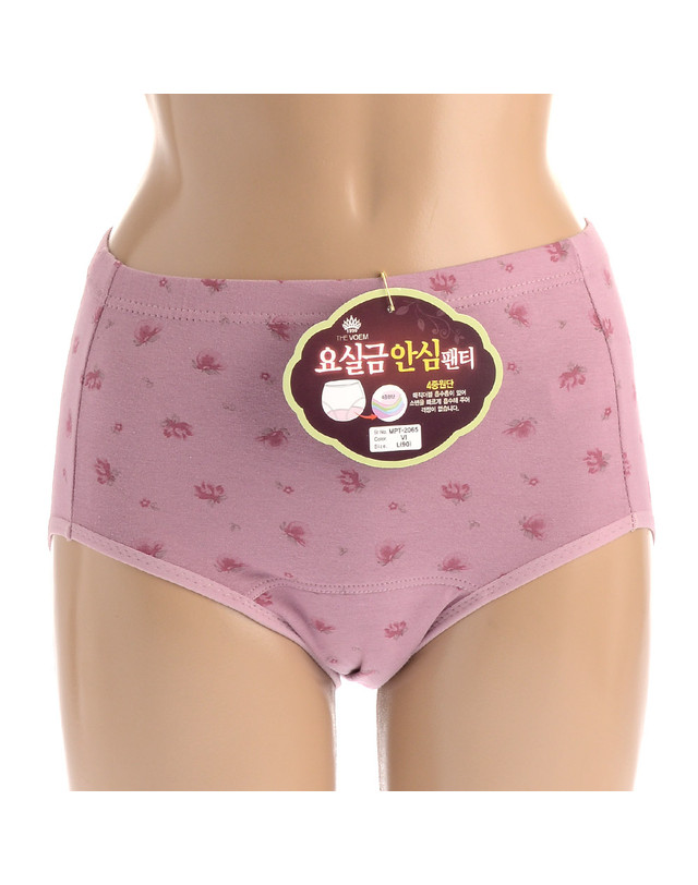 더보엠 꽃무늬 4중원단 요실금 팬티 mpt2065 착용컷