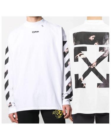 오프화이트 [국내배송][OFFWHITE] 카라바지오 애로우 긴팔 티셔츠 오버핏 OMAB032S201850040188