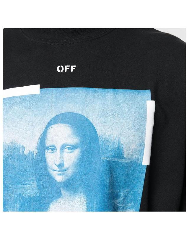 오프화이트 [OFFWHITE] 블루 모나리자 모크넥 오버 OMAB032R 21JER001 1001 착용컷