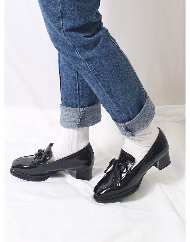 케리제이드 Ribbon Point Loafer_Black 블랙 착용컷