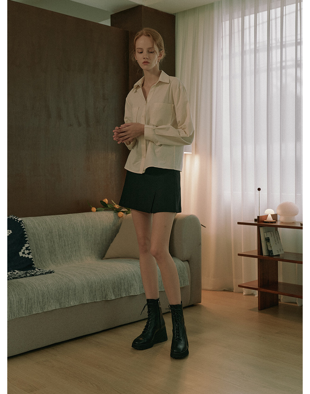 케리제이드 Walker Flatform Boots_Black 블랙 착용컷