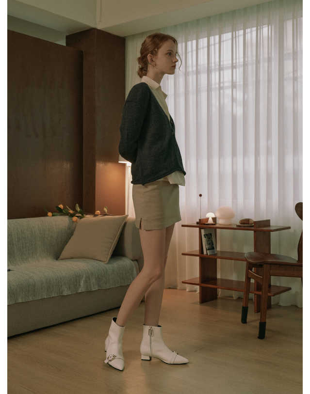 케리제이드 Light Ankle Boots_CreamWhite 흰색 착용컷