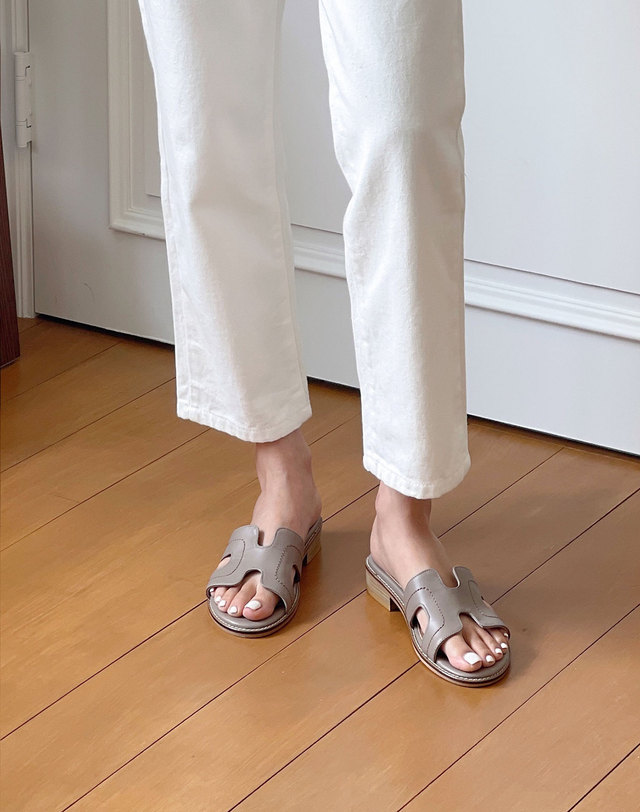 베티아노 [VETIANO 베티아노] H 스티치 슬리퍼 뮬 2C / H Stitch Slipper Mules 2C 착용컷