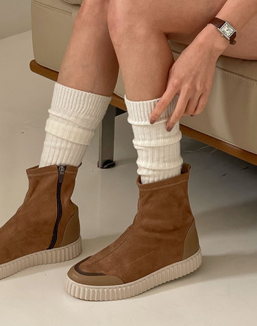 [VETIANO 베티아노] 레오 스판 앵클 스니커즈 부츠 2color / Leo spandex ankle sneakers boots 2color