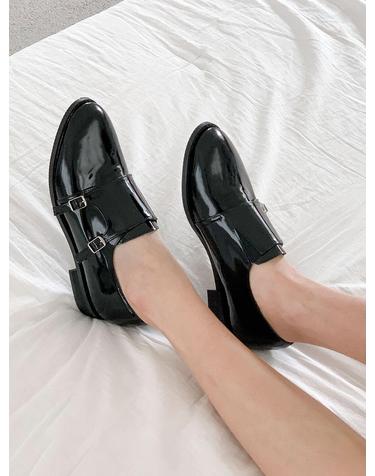 [VETIANO 베티아노] 더블 몽크 애나멜 로퍼 BLACK /  Double Monk Enamel Loafers BLACK