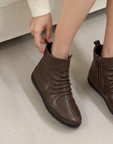 [VETIANO 베티아노] 에어리 셔링 앵클부츠 / Airy Shirring Ankle Boots