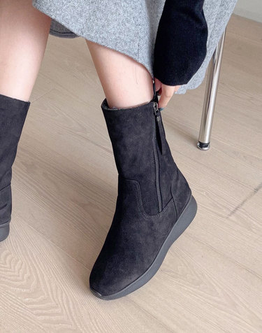 [VETIANO 베티아노] 스윗 양털 사이드 지퍼 부츠  / Sweet Fleece Side Zipper Boots