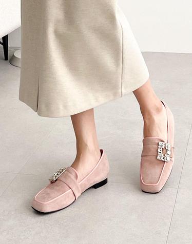 [VETIANO 베티아노] ﻿VIV 비에 스웨이드 크리스탈 로퍼 3C / VIV Suede crystal loafers 3C