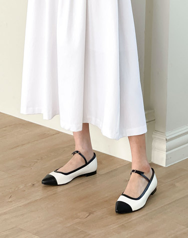 [VETIANO 베티아노] 램스킨 투톤 메리제인 플랫 / Lambskin two-tone Mary Jane flats