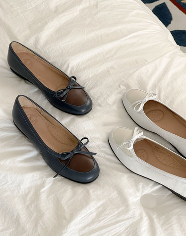 [VETIANO 베티아노] 엔젤 스퀘어 리본 플랫  2color / Angel Square Ribbon Flats 2color