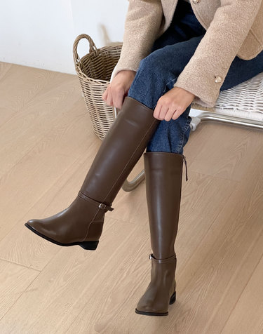 [VETIANO 베티아노] 루카스 벨트 소가죽 롱부츠 2color / Lucas belt cowhide long boots 2colors