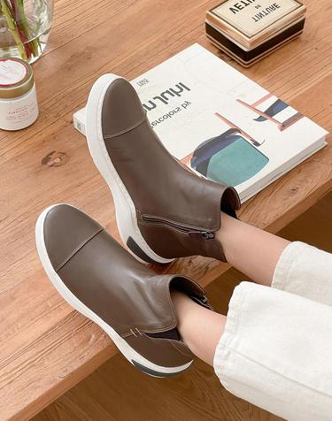 [VETIANO 베티아노] 오블라 사이드 밴딩지퍼 앵클 스니커즈 2color / Obla side banding zipper ankle sneakers 2colors