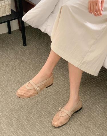 [VETIANO 베티아노] 메쉬 버클 메리제인 플랫 2color /  Mesh Buckle Mary Jane Flats 2color