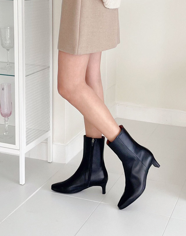 베티아노 [VETIANO 베티아노] 체스 슬림 스퀘어 앵클부츠 2C / Chess Slim Square Ankle Boots 2C 착용컷