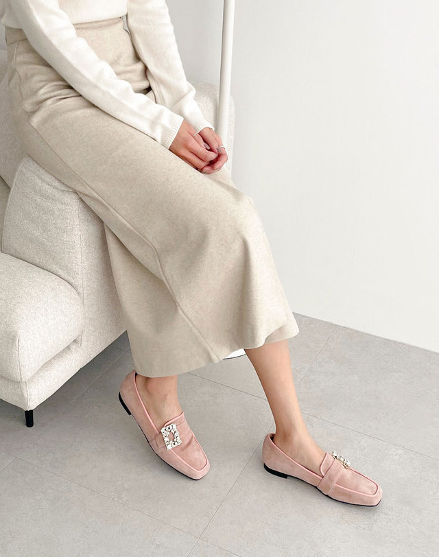 베티아노 [VETIANO 베티아노] ﻿VIV 비에 스웨이드 크리스탈 로퍼 3C / VIV Suede crystal loafers 3C 착용컷