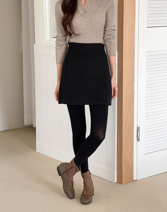 베티아노 [VETIANO 베티아노] 볼드 체인 스판 앵클부츠 2C Bold Chain Span Ankle Boots 2C 브라운 착용컷