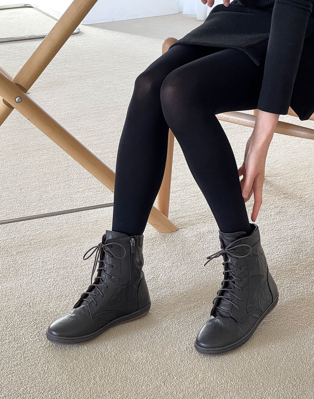 베티아노 [VETIANO 베티아노] 로대오 레이스업 스니커즈 부츠 2C Rodeo lace-up sneakers Boots 2C 블랙 착용컷