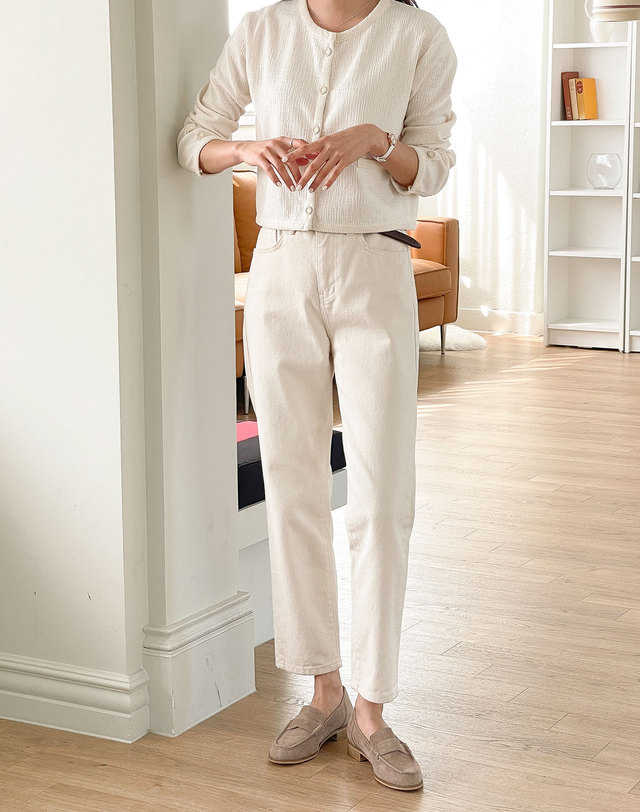 베티아노 [VETIANO 베티아노] 에블린 스웨이드 페니로퍼 5color / Evelyn suede penny loafer 5color 아이보리 착용컷
