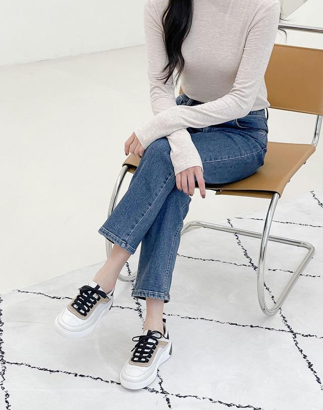 베티아노 [VETIANO 베티아노] 뉴 펠라트 콤비 스니커즈 2color / New Felat Combi Sneakers 착용컷