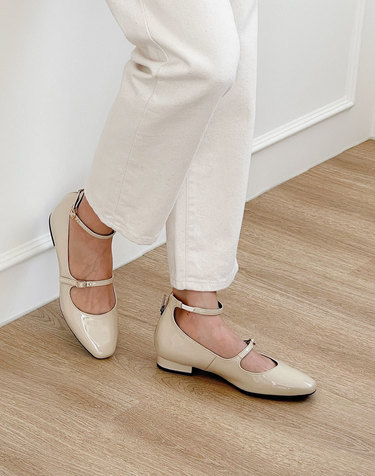 [O.R 오알] 아일라 스퀘어 골드라인 더블 스트랩 플랫 2C / Isla square gold-line double strap flat 2C