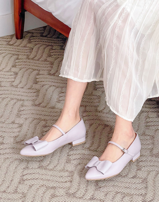 오알 [O.R 오알] 포프리 리본 메리제인 플랫 3color / Poppy Ribbon MaryJane Flats 3color 아이보리 착용컷