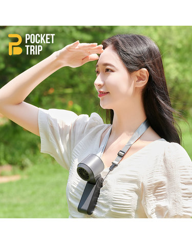 [포켓트립] 아이스 핸즈프리 쿨링팬 휴대용 손 선풍기 BLDC 급속 냉각 넥밴드