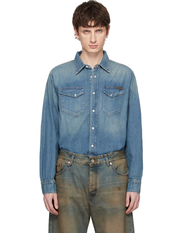 [해외직구] 26 FW Nudie Jeans 블루 군나르 데님 셔츠 261078M192002