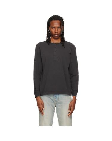 [해외직구] 26 FW Nudie Jeans 그레이 코튼 헨리 셔츠 262078M211000