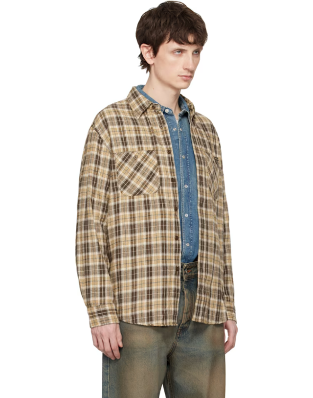 누디진 [해외직구] 26 FW Nudie Jeans 브라운 줄리안 워커 셔츠 261078M192000 착용컷