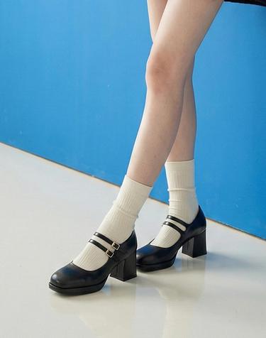 더블 스트랩 메리제인 펌프스 LC507 7cm
