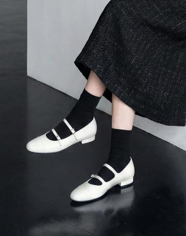 더블 스트랩 메리제인 플랫 슈즈 LC537_2cm