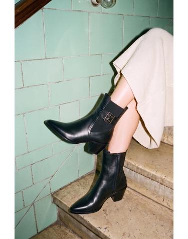 웨스턴 버클 앵클부츠 LC729_6cm