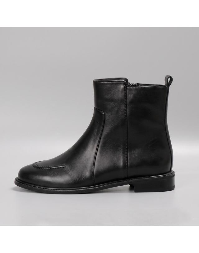 루시크루 U스티치 라운드토 앵클부츠 LC741_2cm 브라운 착용컷