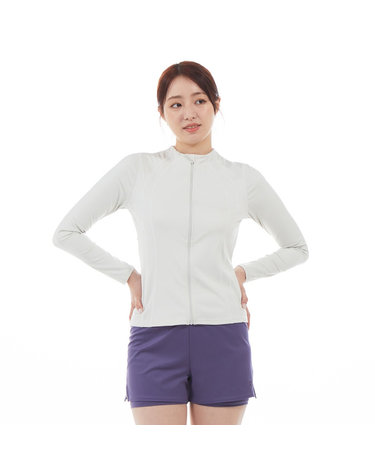 [아레나수영복] 세이디 레저 집업 래쉬가드 세트 A4BL1PS71GRY